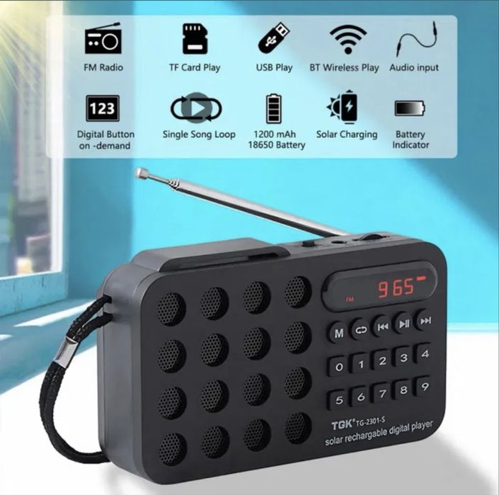 Mini Radio fm solar nou cu wi fi