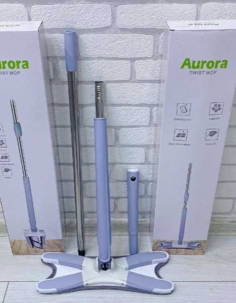 Микрофибърен моп Въртящ се на 360°, Перящ се, Регулируем до 140 см