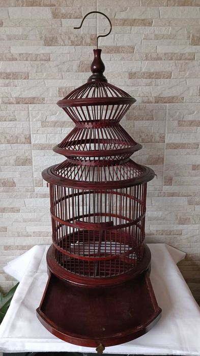 Стар китайски дървен кафез - ръчна изработка - рядък модел - 19в.