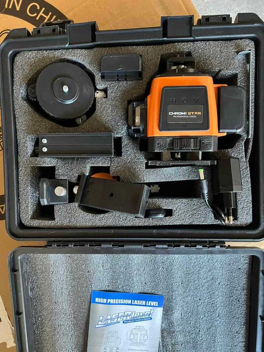 Професионален 4D Водоустойчив Нивелир 16 линии ChromeStar + тринога