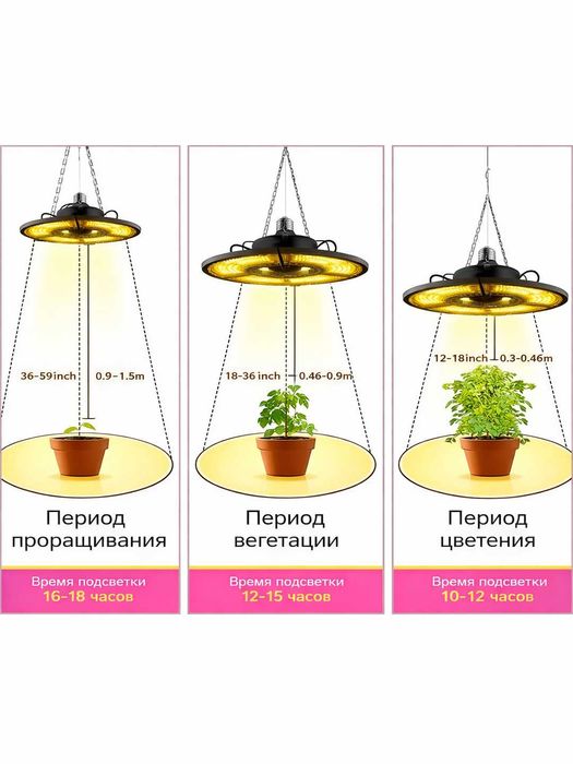 Фитолампа полного спектра. E27, 504 LED, 100Вт, SMD 2835, Warm white