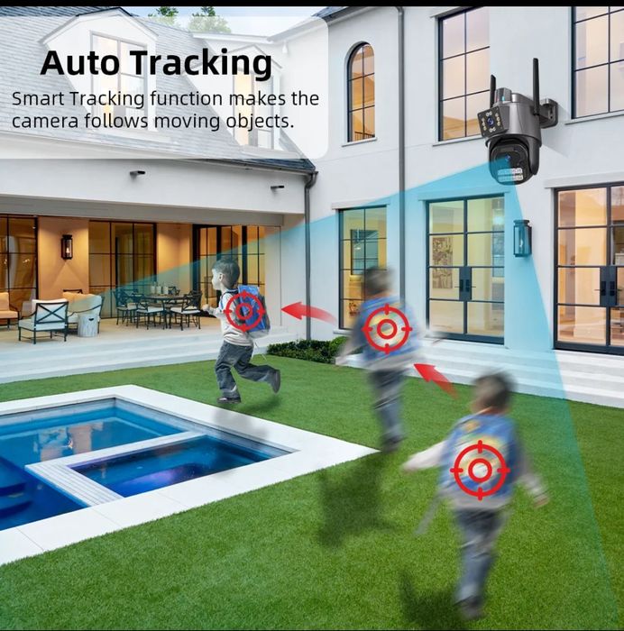 Cameră supraveghere exterior, Wifi, 4K (Ultra HD) 8MP, PTZ, ICsee