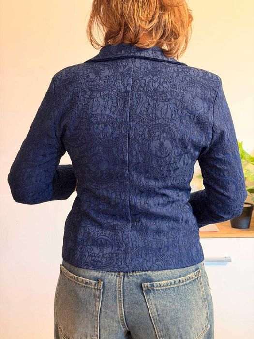 Sacou elegant cu maneca trei sferturi, bleumarin