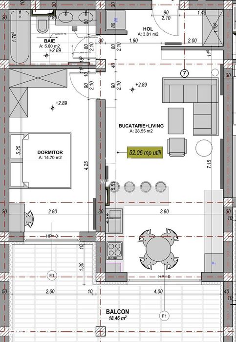 Apartament 2 camere, etaj 1,terasă 18.46 | întabulat, contoare montate