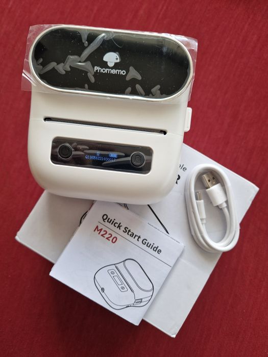 Phomemo M220 White – Imprimanta Termica Bluetooth/USB + Rola Incluse