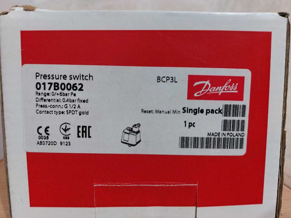 017B0062 Реле давления BCP3L Danfoss