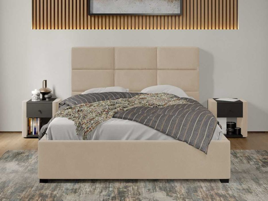 Pat Cico de 190 rabatabil 170 x 114 C1 din piele/stofa Bej Falcone 102