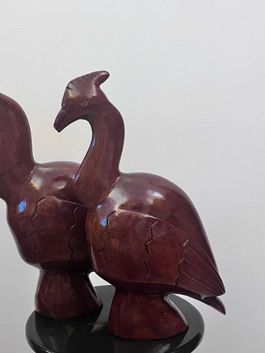 Doua statuete sculpturi mari grele vechi bibelou bibelouri figurine