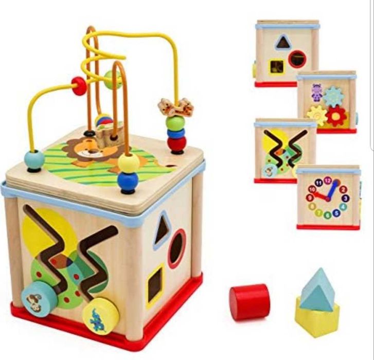 Дървен куб с дейности Пидоко