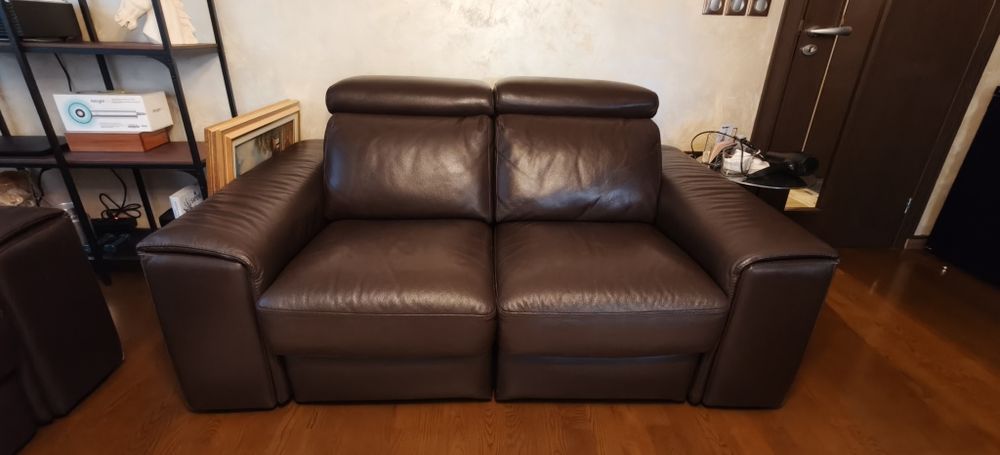Кожени дивани с релакс механизъм - 2 броя