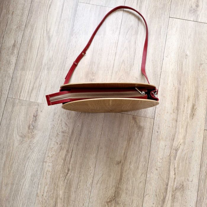 Geanta Lemnia din piele si lemn