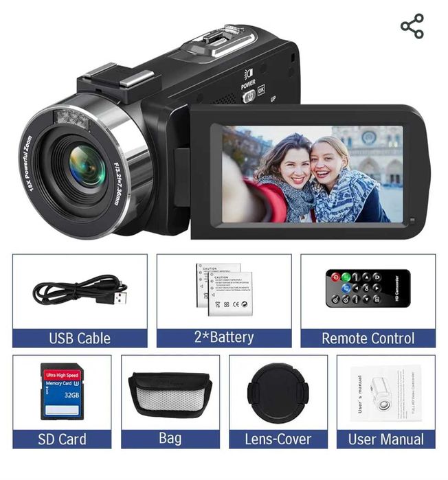 4K видеокамера 48MP 30FPS с IR нощно виждане  18X цифрово увеличение