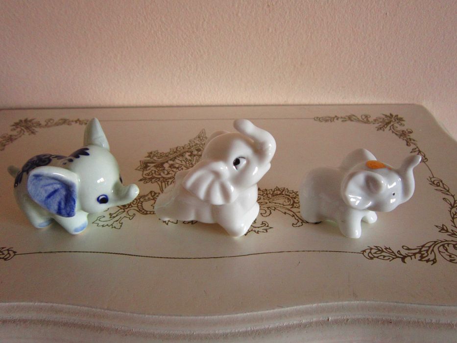cadou rar Elefant Alb portelan decoratiuni miniaturi feng shue