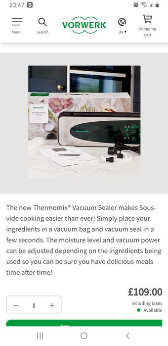 Aparat de vidat Sous-Vide Thermomix Vorwerk VS100