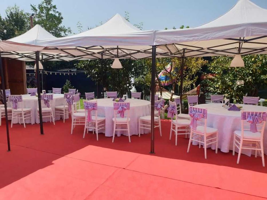 Închirieri pavilioane, mese , scaune chavary,covor,vesela completa!