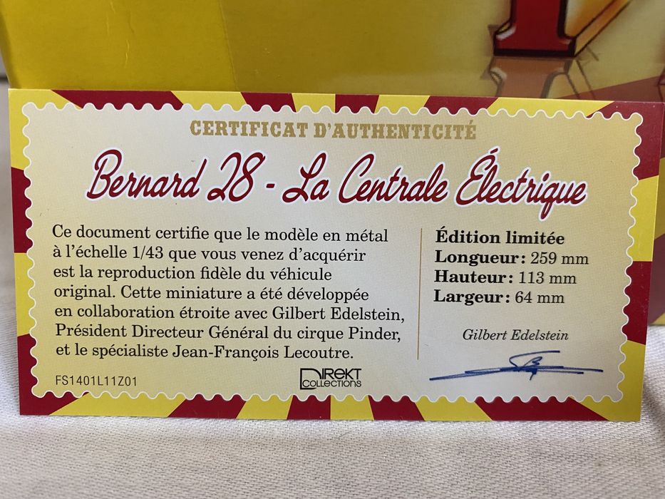 Direkt Collections PINDER CIRCUS 1951 Bernard 28 macheta auto sc 1:43