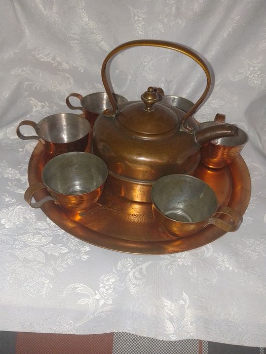 Стари Медни  Съдове за - Чай, Кафе , Ракия - 8 части
