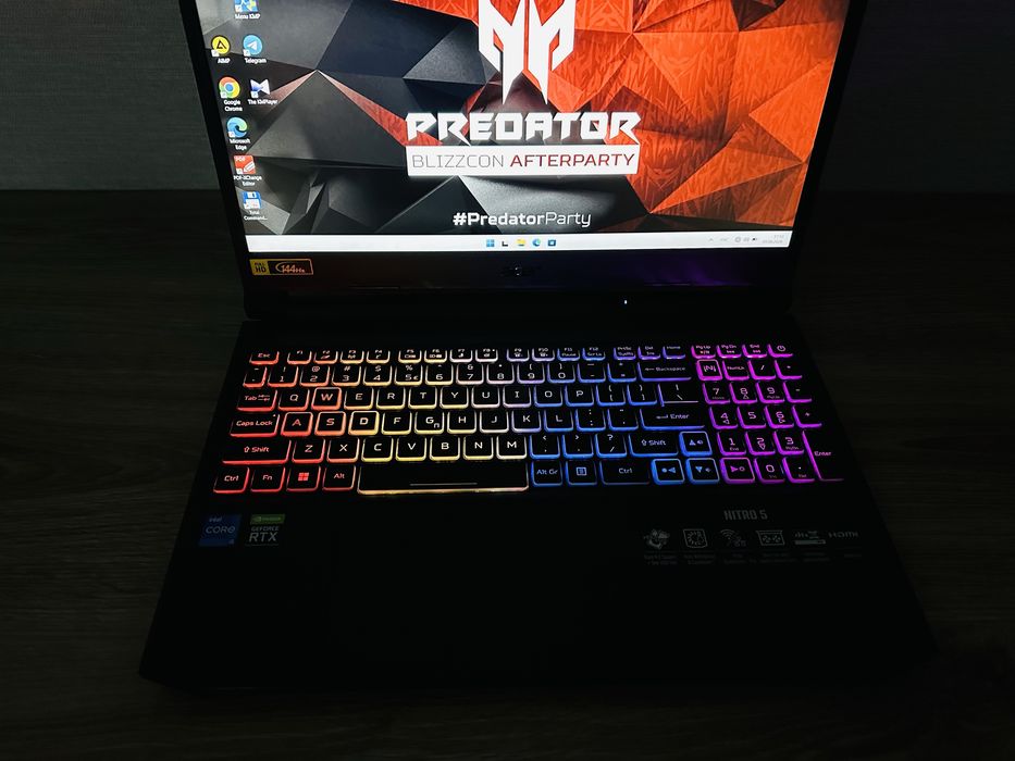 ACER Nitro Core i5-11Gen+RTX3060-6 ГБ Видеокарта, Топ Игровой ноутбук
