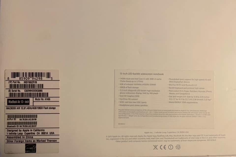 Vand Laptop MacBook Air