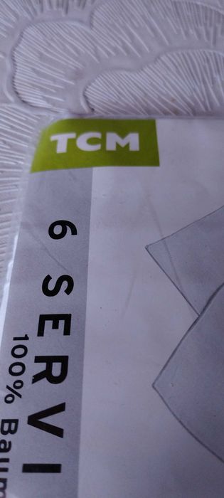 Set de 6 servetele de masa, albe, din bumbac de la: TCM! Noi, sigilate