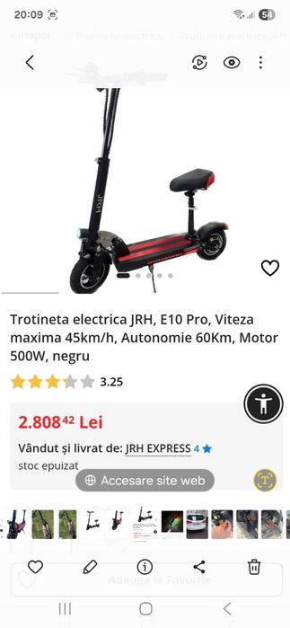 Trotineta  electrica JRH 500 W