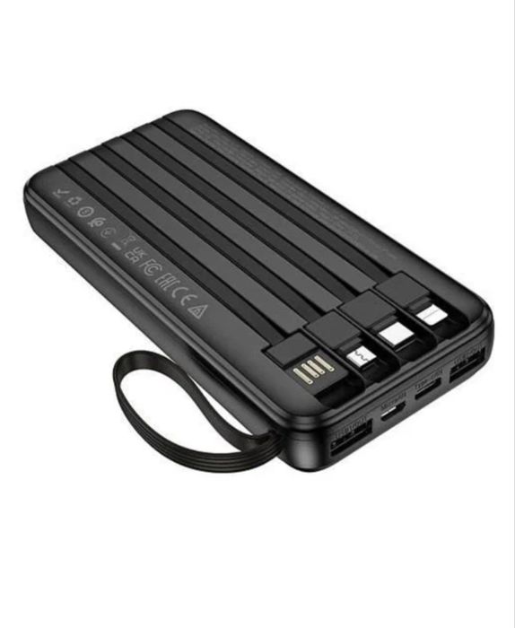 Универсальный повербанк 20000 mAh с кабелями 4в1 для iPhone и Android