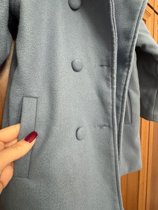 Елегантно палто в син цвят