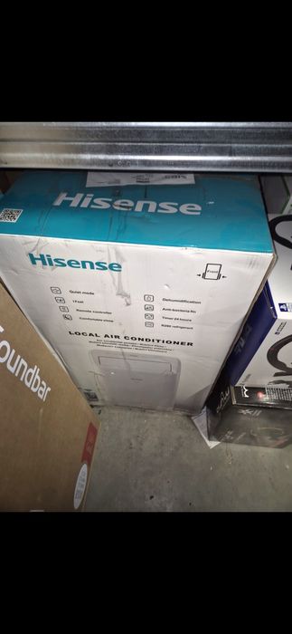 Aer conditionat portabil HISENSE APC12QC, 12000 BTU, A, Wi-Fi, Functie Dezumidificare, kit instalare inclus, alb