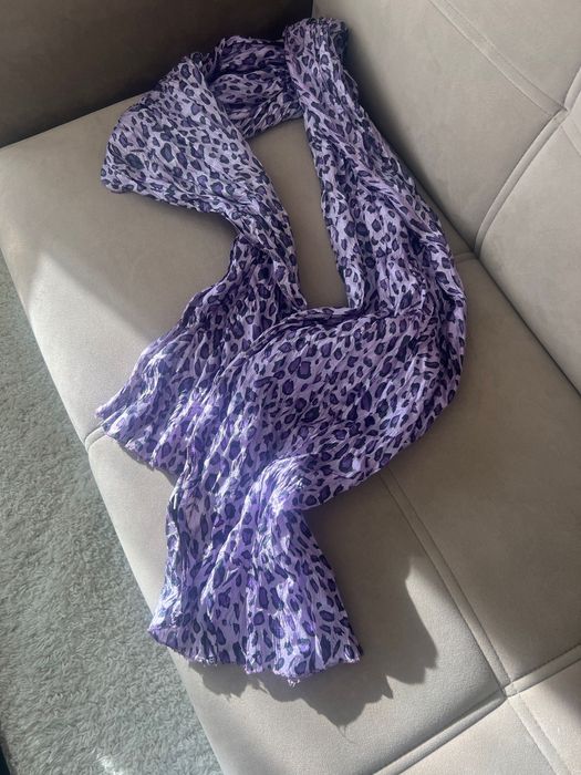 Лилав леопард шал 20% коприна 80% вискоза