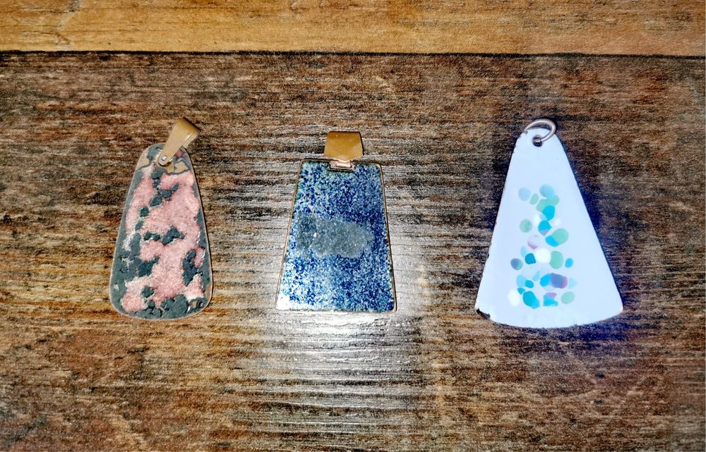 Бижу винтидж висулки емайлирано колие медно 50-60г. Хипи Яко за 3 бр.