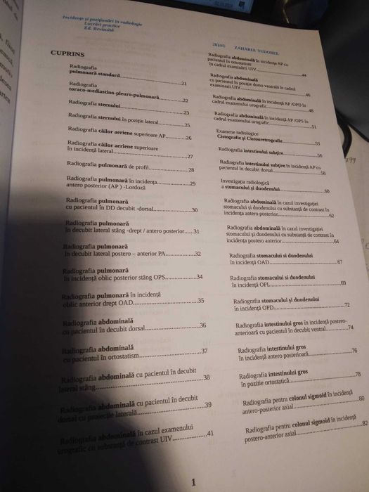 Radiologie carte pozitionari revizuita