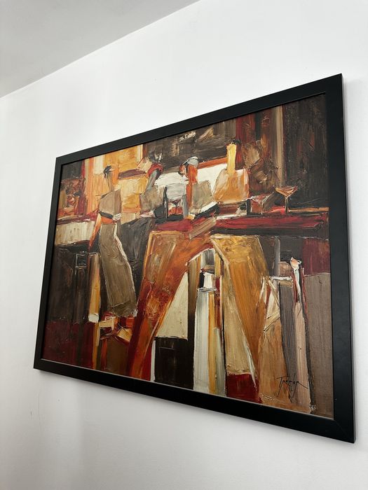 Голяма абстрактна картина в топли цветове Yuri Tremler