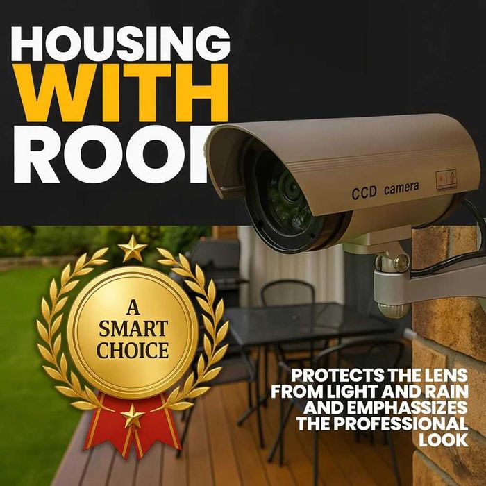 Camera de supraveghere falsa cu bec LED rosu intermitent Dummy CCTV