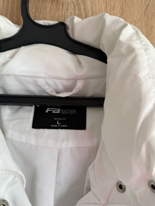 Бяло зимно яке New Yorker с пух