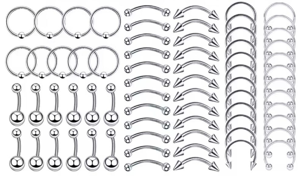 Set 20 piercing pircing cercei cercel nas buza buric ureche limba etc