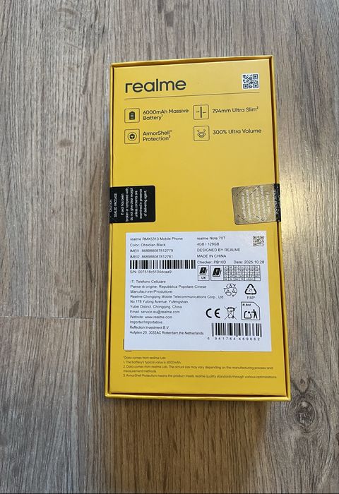 НОВ Смартфон Realme Note 70T 4GB RAM 128GB Черен