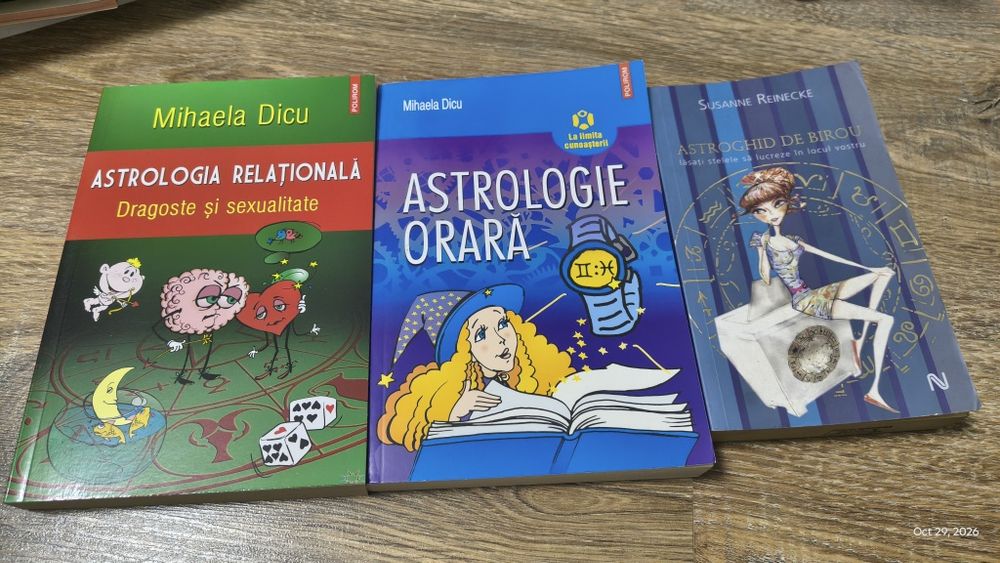 Lot 3 carti astrologie Mihaela Dicu Astrologie orara relationala