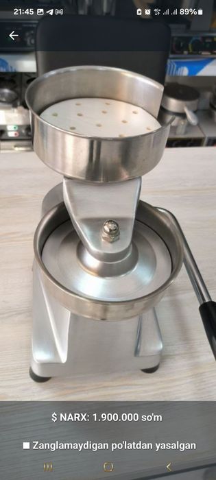 Burger apparati katlet Professional Arginali Ajoyib tanlov