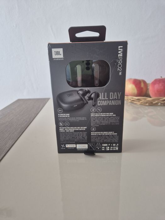 Casti audio in-ear JBL Live Pro 2, True Wireless, Noise Cancelling, 6 Microfoane,Touch Control, IPX5, Negru