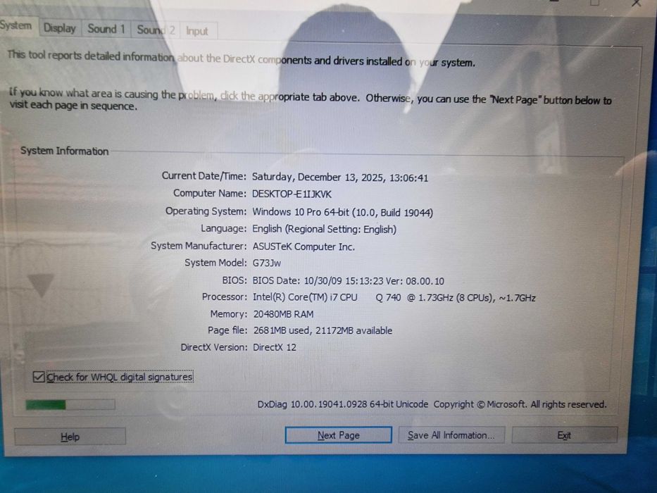 *Laptop Gaming Asus G73S | Notebook 17.30 inch | windows 10 functional