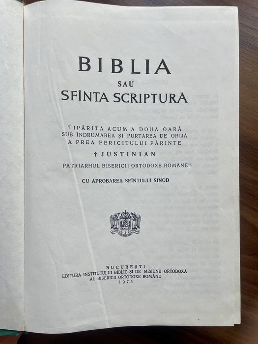 Biblia sau Sfanta Scriptura Justinian 1975