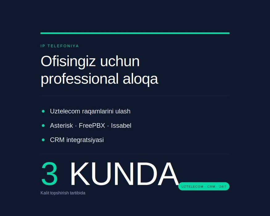 Asterisk · Issabel · FreePBX · VDS — 3 kunda IP telefoniya