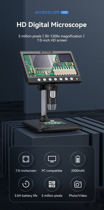 Microscop 7 inch ecran LCD digital mobil electronica