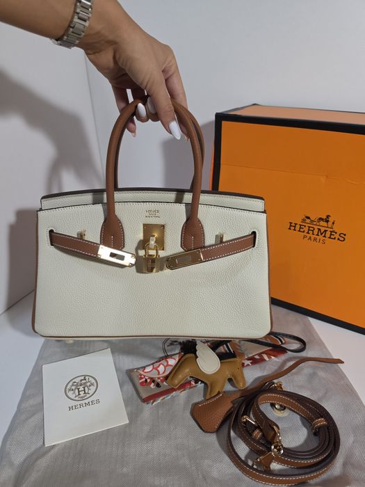 Налична чанта Hermes Birkin двуцветна