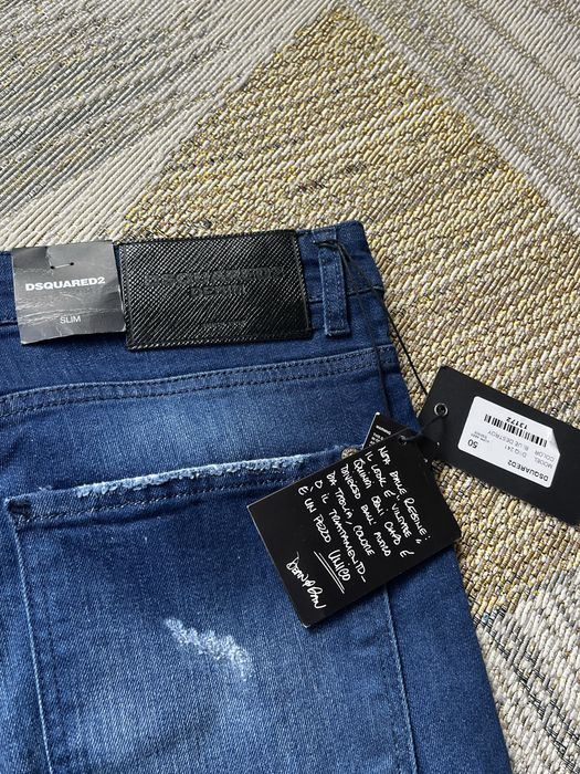 DSQUARED2 - Blue Destroy Denim - Нови дънки размер 36 Slim