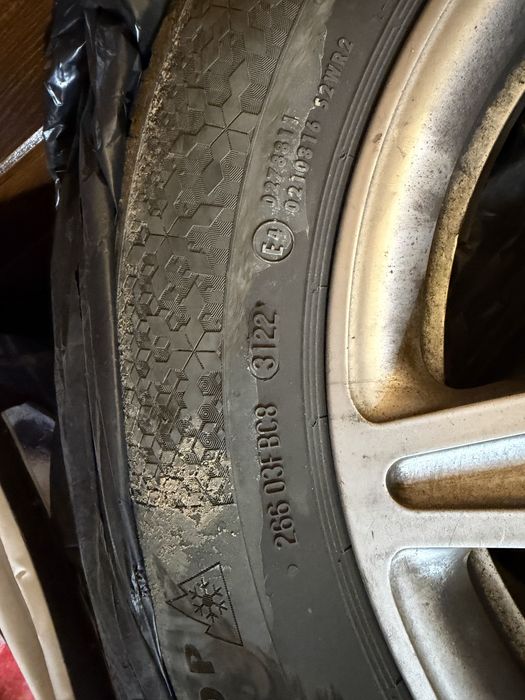 Jante originale Audi cu cauciuc iarna Continental 205/60/R16 dot 31.22 stare impecabila