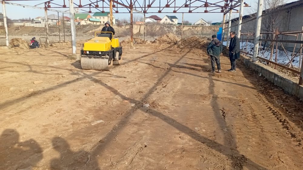 Каток дорожная работа