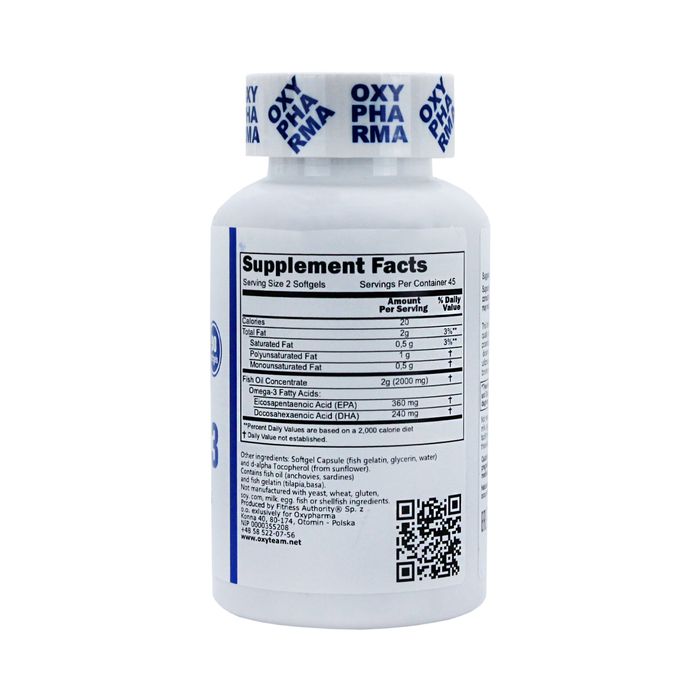 Омега 3 Oxy Pharma 2000 мг, EPA 360 мг, DHA 240 мг 90 капсул