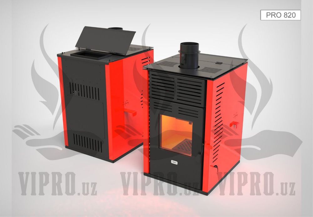 Печь для обогрева “PRO-820” на пеллетах,камин,печь,котёл,обогреватель