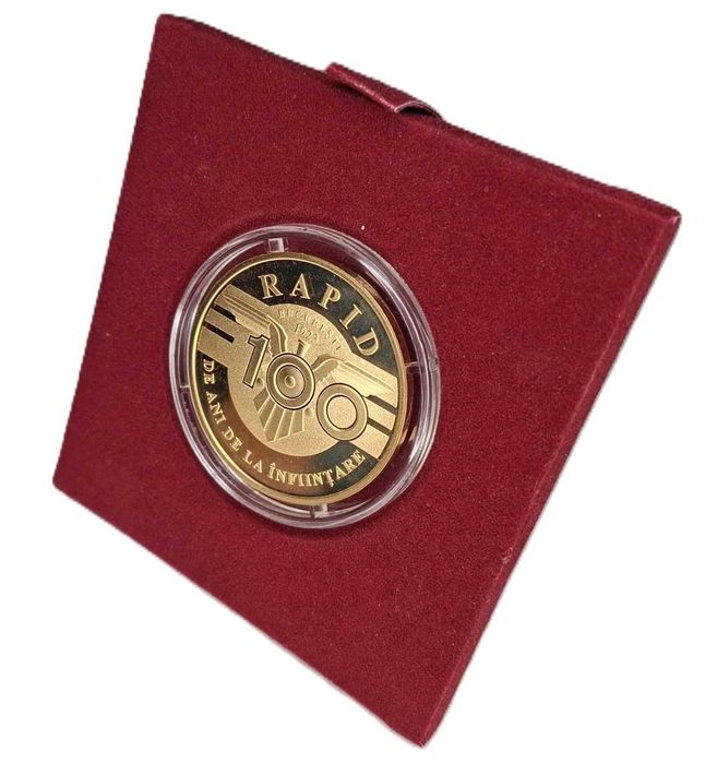 Ediție Limitată Medalie 100 Ani Rapid Monetăria Statului Tiraj 390 buc